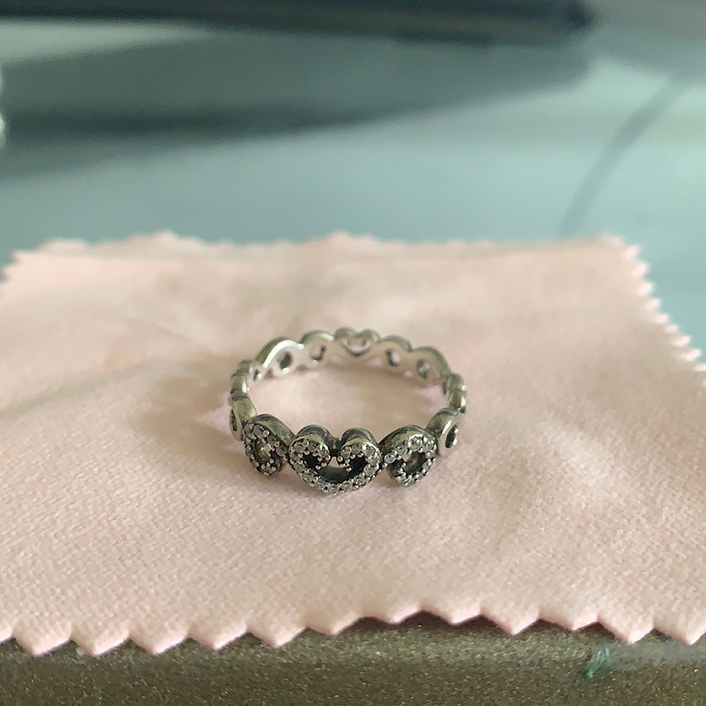 Pandora swirl heart silver ring 58 (8.5)